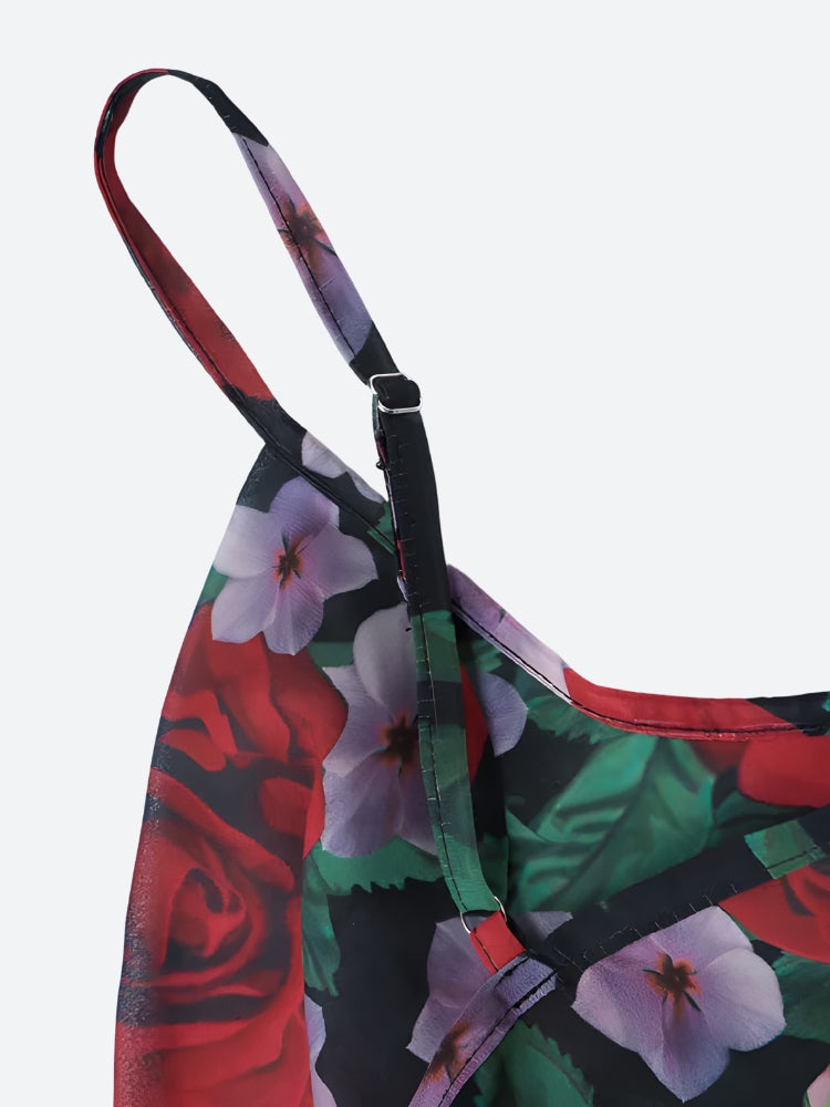 Red Rose Maxi Dress view 5 | MAUVSTUDIO®