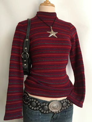 Retro Stripe Knit Sweater