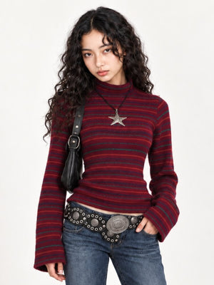 Retro Stripe Knit Sweater