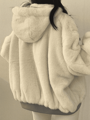 Reversible Oversize Fleece Hooded Jacket-Jackets-MAUV STUDIO-STREETWEAR-Y2K-CLOTHING