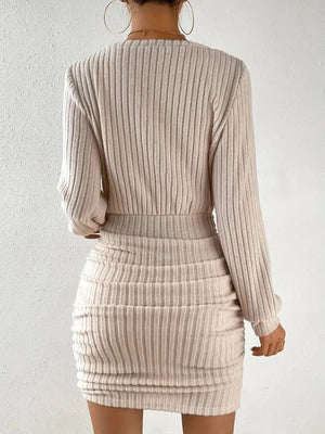 Ribbed Knit Mini Dress view 2 | MAUVSTUDIO®