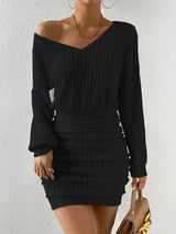 Ribbed Knit Mini Dress view 14 | MAUVSTUDIO®