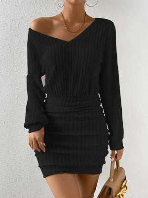Ribbed Knit Mini Dress view 14 | MAUVSTUDIO®