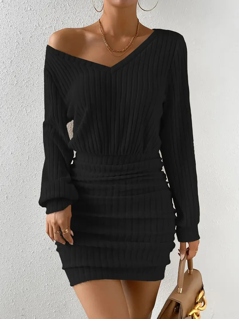 Ribbed Knit Mini Dress view 14 | MAUVSTUDIO®