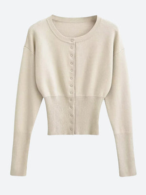 Ribbed Slim Fit Cardigan