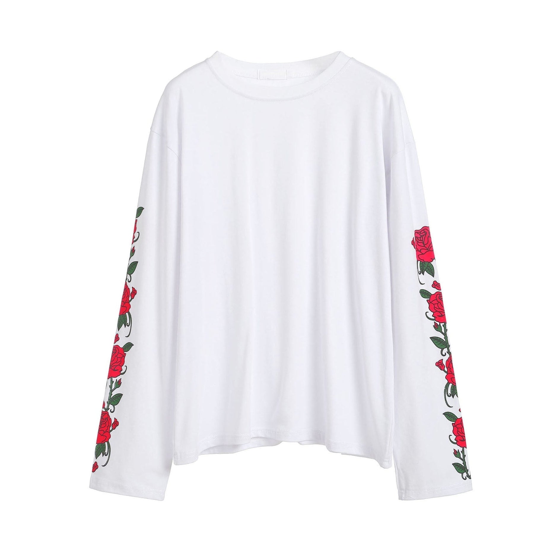 Rose Long Sleeve T-Shirt-T-Shirts-MAUV STUDIO-STREETWEAR-Y2K-CLOTHING