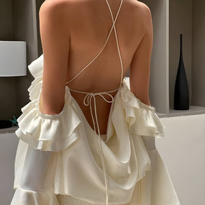 Rose Ruffled Mini Dress view 2 | MAUVSTUDIO®