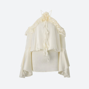 Rose Ruffled Mini Dress view 6 | MAUVSTUDIO®