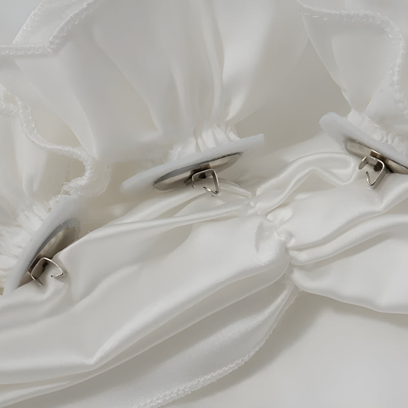 Rose Satin Backless Mini Dress view 5 | MAUVSTUDIO®