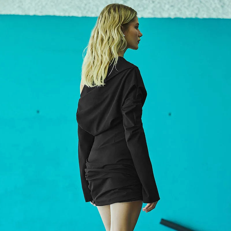 Ruched Bodycon Mini Dress view 3 | MAUVSTUDIO®