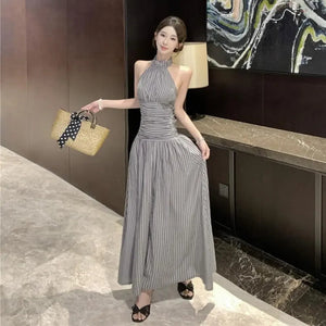 Ruched Halter Midi Dress view 2 | MAUVSTUDIO®