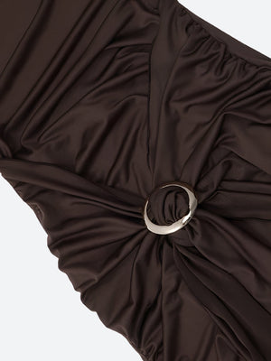 Ruched Halter Neck Mini Dress view 4 | MAUVSTUDIO®