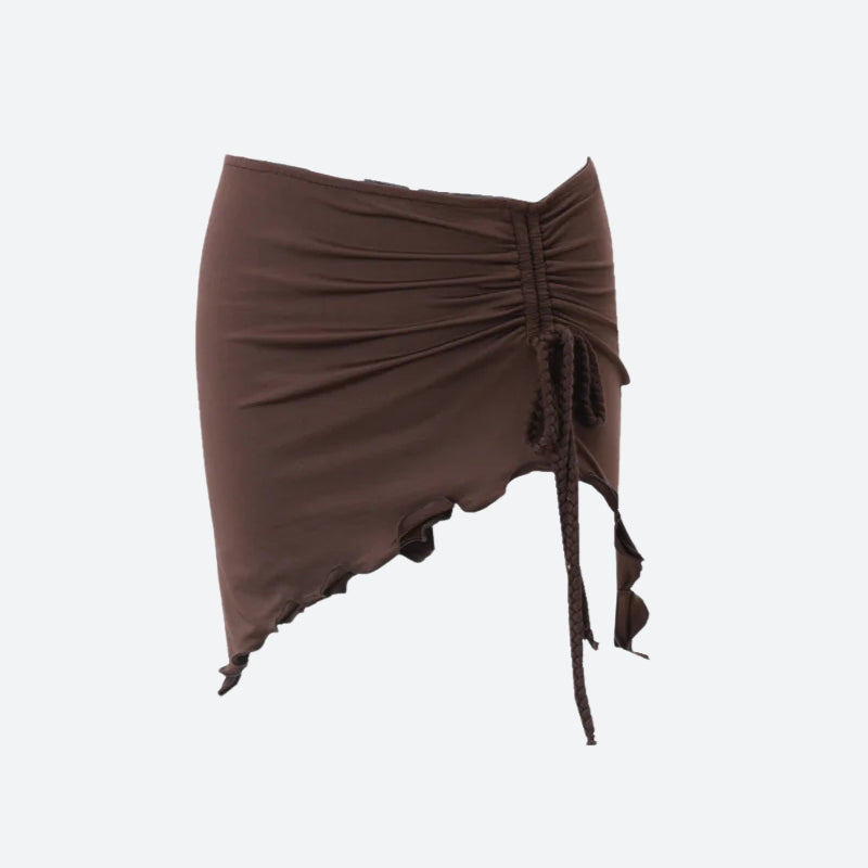 , Y2K skirt styled with a crop top