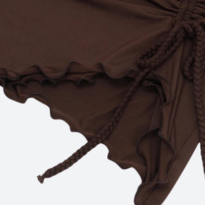 , Y2K skirt styled with a crop top