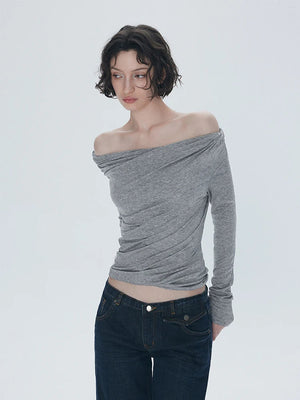 Ruched One-Shoulder Top – MAUVSTUDIO®