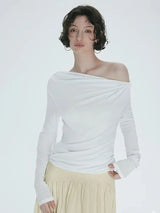 Ruched One-Shoulder Top – MAUVSTUDIO®