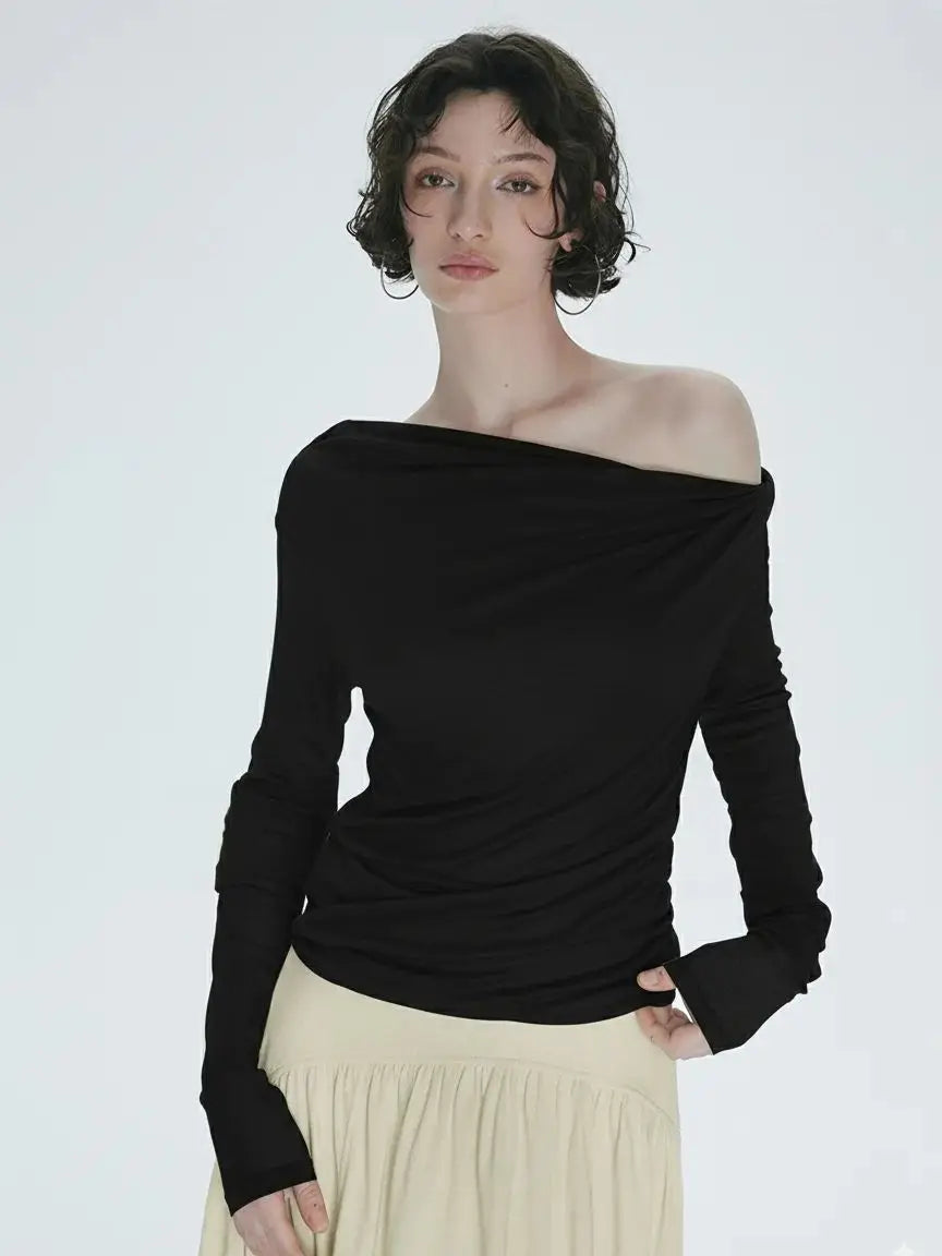 Ruched One-Shoulder Top – MAUVSTUDIO®