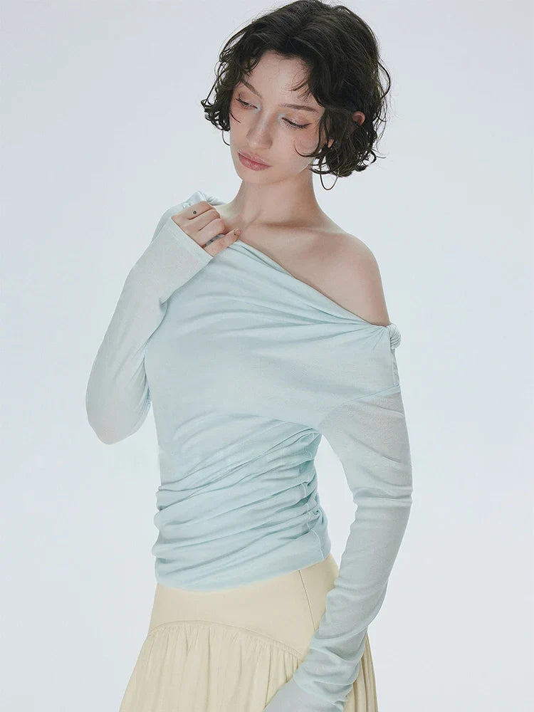 Ruched One-Shoulder Top – MAUVSTUDIO®