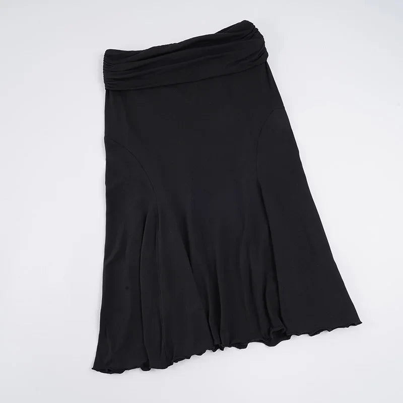 , Y2K skirt styled with a crop top