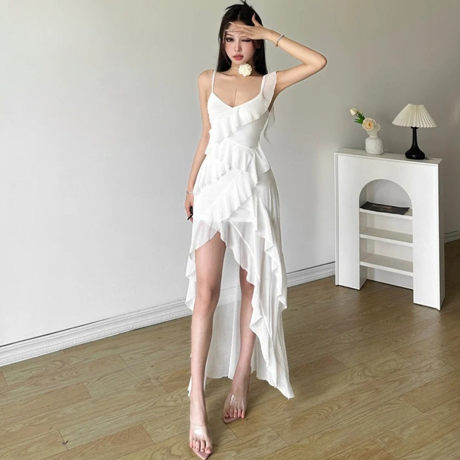 Ruffled Mullet Mini Dress view 4 | MAUVSTUDIO®