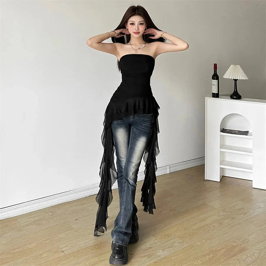 Ruffled Strapless Top – MAUVSTUDIO®