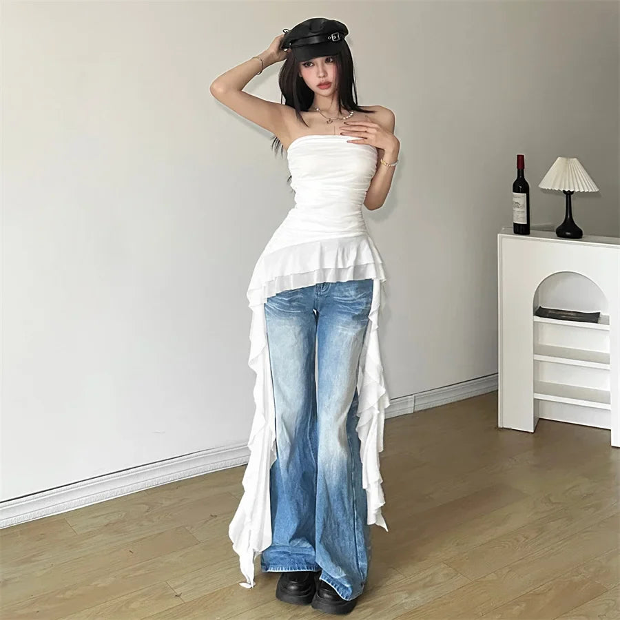 Ruffled Strapless Top – MAUVSTUDIO®