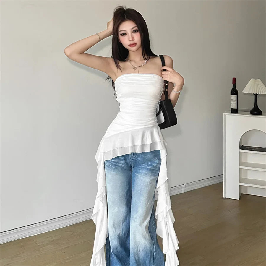 Ruffled Strapless Top – MAUVSTUDIO®
