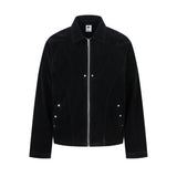 Y2K Retro Suede Jacket with Rivet Details