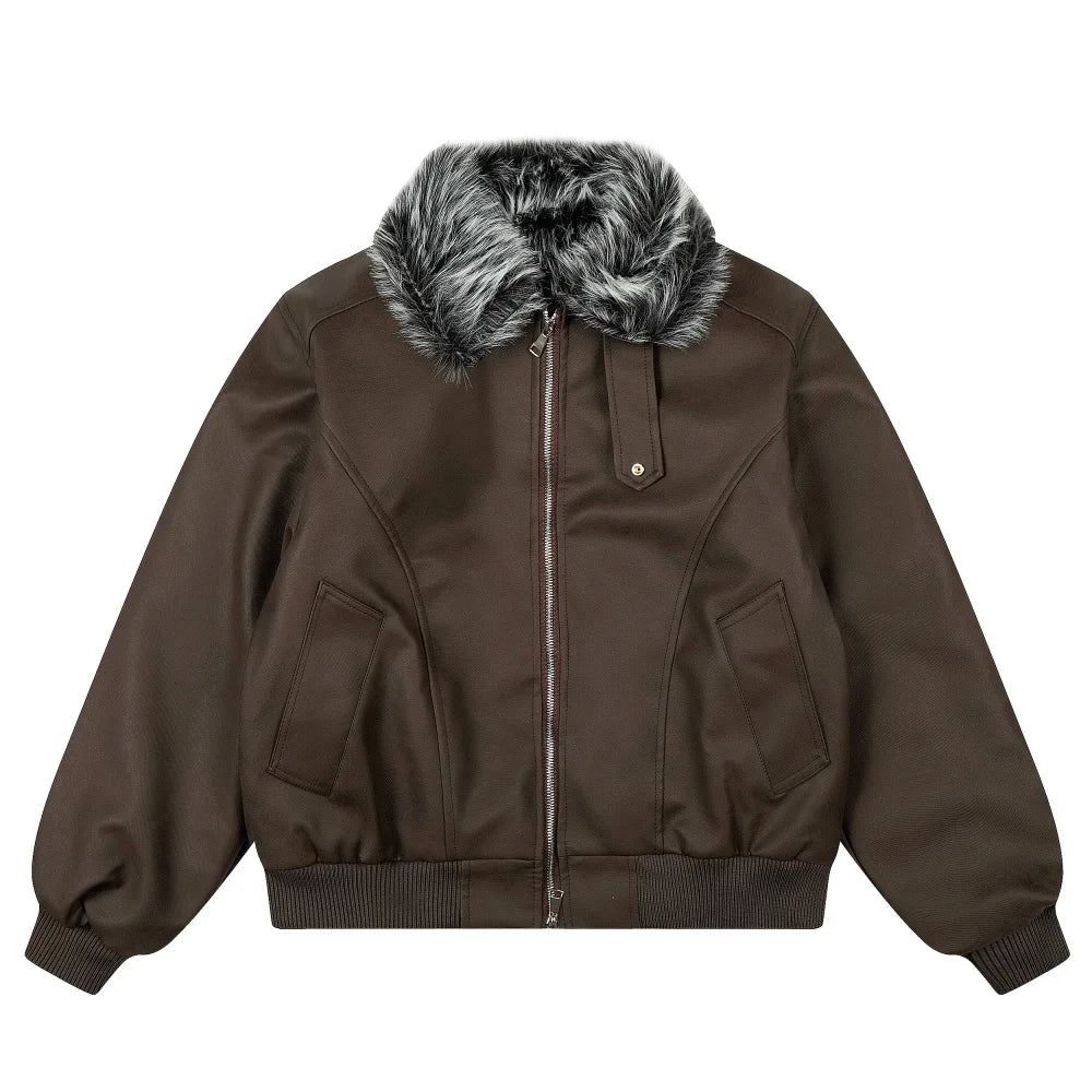 Y2K Fur Collar Padded Jacket