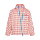 Oversized Plaid Hooded Jacket Zip Closure