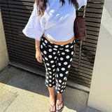 Coquette Polka Dot Fold Over Capri Pants