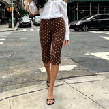 Y2K Polka Dot High Waist Capri Pants