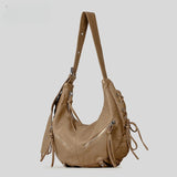 Y2K Punk Strappy PU Leather Underarm Bag