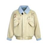 Y2K Cartoon Cat Sherpa Jacket