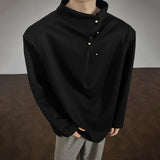 Irregular Mock Neck Long Sleeve Tee