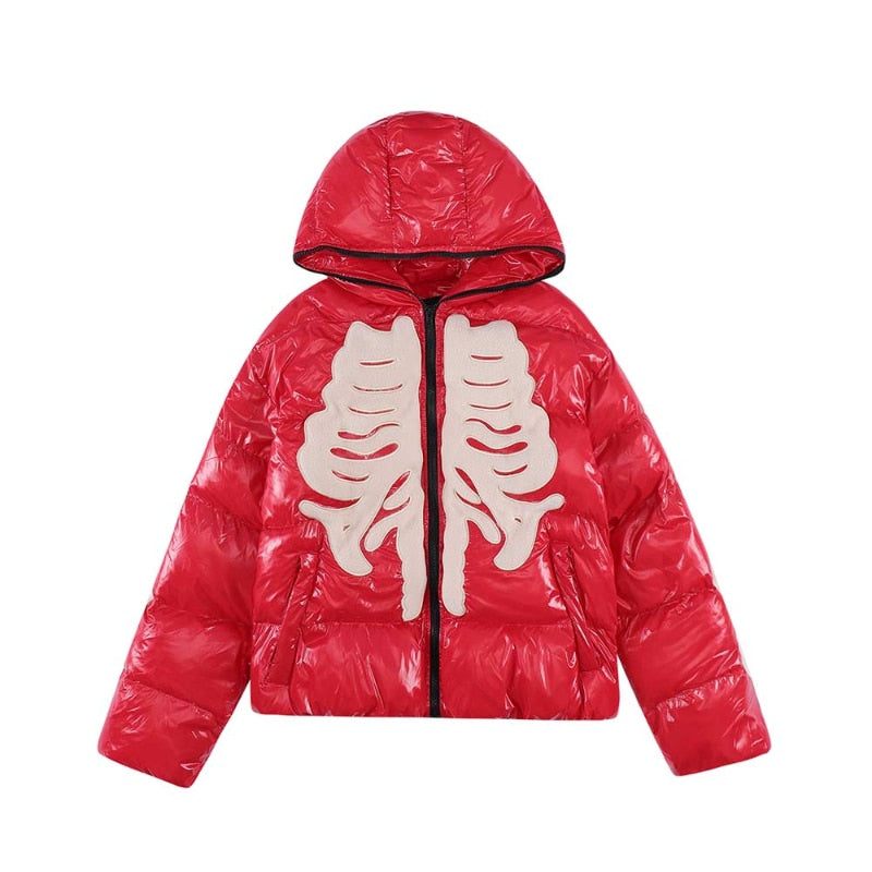 Skeleton Puffer - Y2k Streetwear – MAUVSTUDIO®