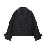 Veste courte oversize à double boutonnage
