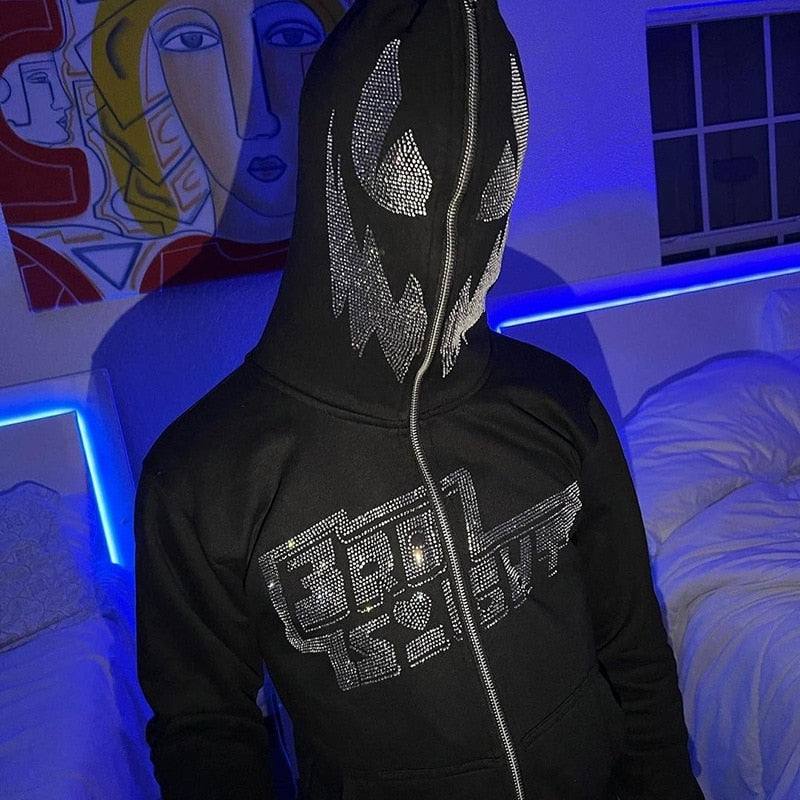 Y2K Rhinestone Hoodie – MAUVSTUDIO®