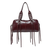 Y2K Tassel PU Leather Pillow Shoulder Bag