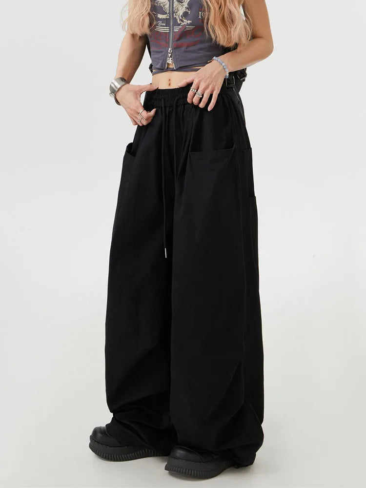 Y2K High Waist Cargo Wide Leg Pants