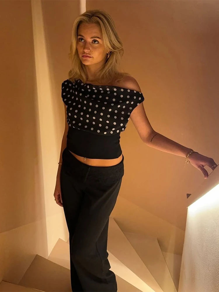 Crop Tank Y2K Patchwork Asymétrique Streetwear – MAUVSTUDIO®
