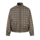 Y2K Plaid Stand Collar Jacket