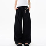 Pleated Wide Leg Suit Trousers