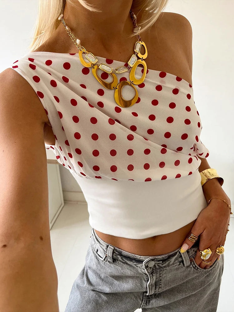 Crop Tank Y2K Patchwork Asymétrique Streetwear – MAUVSTUDIO®