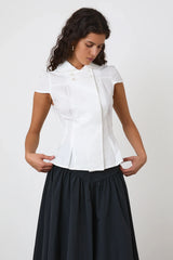 Vintage Doll Collar Double-Breasted Peach Shirt