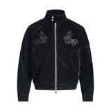 Y2K Knight Embroidery Zip Jacket