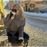 Midilange Jacke mit Stehkragen