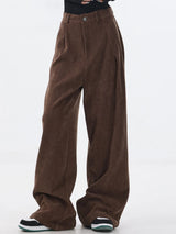 Y2K High Waist Corduroy Wide Leg Pants
