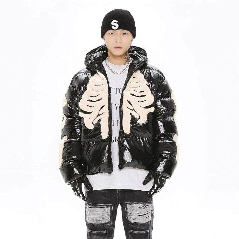 Skeleton Puffer - Y2k Streetwear – MAUVSTUDIO®