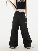 Y2K Letter Embroidery High Waist Cargo Pants